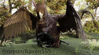 Raven gets dominated by a gay gryphon in this erotic hentai porn video