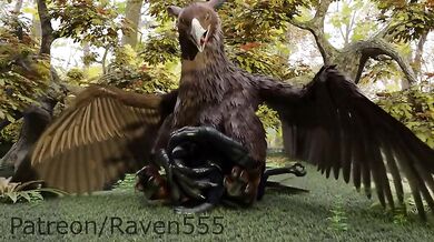 Raven gets dominated by a gay gryphon in this erotic hentai porn video