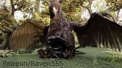 Raven gets dominated by a gay gryphon in this erotic hentai porn video