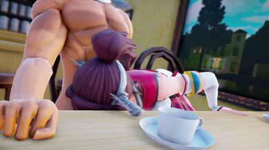 Experience the thrill of a risky blowjob in the KhaoMMD public shop!