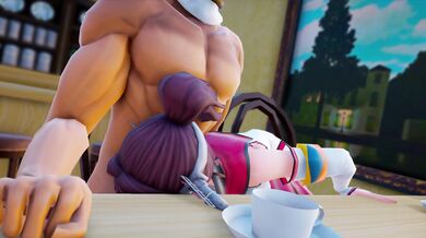 Experience the thrill of a risky blowjob in the KhaoMMD public shop!