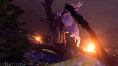 Futa Lara gets taken from behind by a centaur LewdDokkae while being restrained on all fours