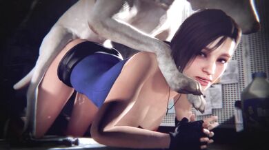 Watch the horny Jill and her dog Bayern in this classic remastered hentai video!
