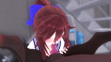 You won’t believe what happens when a young lady named Hikari gives her dog a blowjob in the forest!