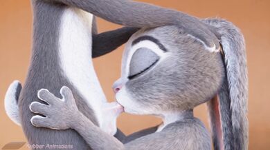 Watch as Judy sucks and swallows on her friends rubber cock in this hot animated porn scene!