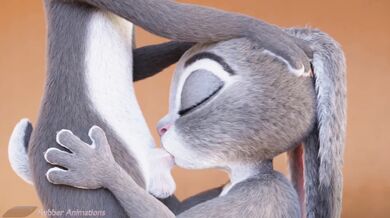 Watch as Judy sucks and swallows on her friends rubber cock in this hot animated porn scene!