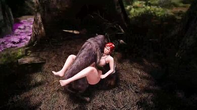 Watch as Triss Merigold and her pet wolf engage in some hot interspecies breeding action!