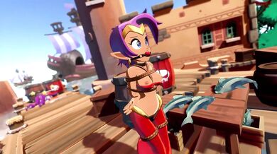 Watch as the sexy half-genie Hop, who has been trapped in a 3D model of herself, explores her body and pleasures herself in this hentai porn video