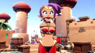 Watch as the sexy half-genie Hop, who has been trapped in a 3D model of herself, explores her body and pleasures herself in this hentai porn video