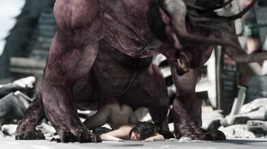Gigantic Behemoth Creature Destroys Tifa Lockhart in an Instant, Nude Zombie Porn (4K)