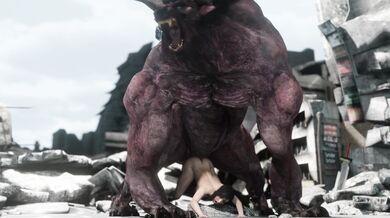 Gigantic Behemoth Creature Destroys Tifa Lockhart in an Instant, Nude Zombie Porn (4K)