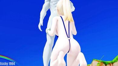 【MMD】Sex At The Beach - Izumi Meets Her Shark Man Fantasy! (Ecchy1994)