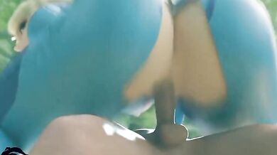 Write a pornographic scenario involving Samus Aran and Artemis from the Fire Emblem Series