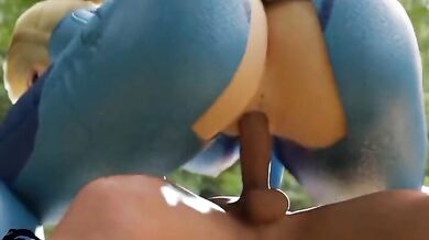 Write a pornographic scenario involving Samus Aran and Artemis from the Fire Emblem Series