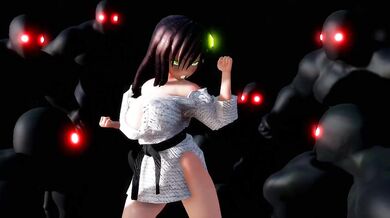 In this hentai video, we follow a young woman who finds herself caught in the middle of a fake cloth physics experiment gone wrong!