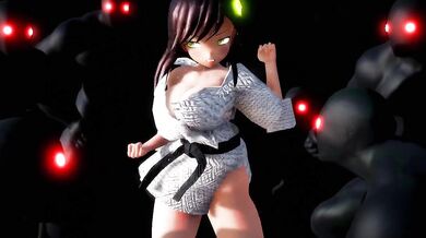 In this hentai video, we follow a young woman who finds herself caught in the middle of a fake cloth physics experiment gone wrong!