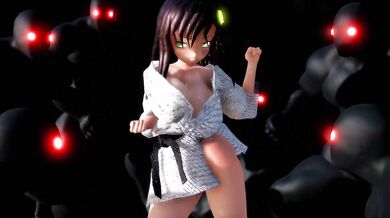 In this hentai video, we follow a young woman who finds herself caught in the middle of a fake cloth physics experiment gone wrong!