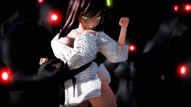 In this hentai video, we follow a young woman who finds herself caught in the middle of a fake cloth physics experiment gone wrong!