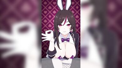 Dirty, Busty Bunnys Sisters Air Handjob Temptation Masturbation Game