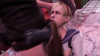 Watch Sherry Birkin take it to the deepthroat level in this intense Resident Evil hentai porn video
