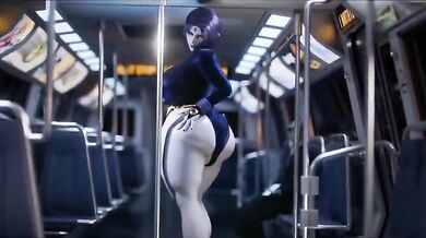 Hey, horny guy! Are you ready to watch a hot hentai porn video where the sexy and naughty Raven is taking a train ride?