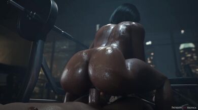 This is a hentai video where Pharah, the Overwatch character, rides on top of someone else while they perform sexual acts on them