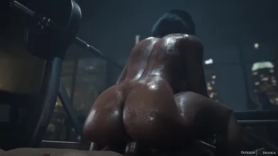 This is a hentai video where Pharah, the Overwatch character, rides on top of someone else while they perform sexual acts on them