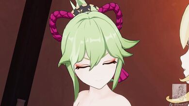 Sexy Girls Secret Foursome: Yoimiya and Kiki Hilichurls Hentai Adventure