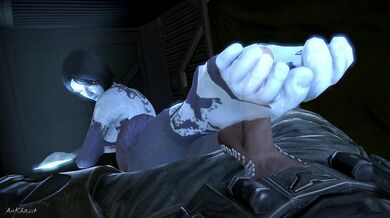 Cortana and the Ankhajit Footjob - Transparent Creature