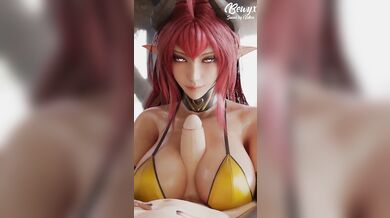 The Demon Girl Gives a Sweet Titjob