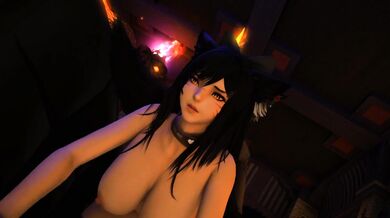 Final Fantasy XIV: Miqote being fucked by a futanari Female Moaning ♪