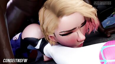 Spider Gwen Burning The Midnight Oil [Blacked][Conseitnsfw]