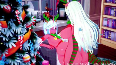 Santas Helper - Scantily Clad Mistress Stuffed with Stockings, Delightfully Pounded!