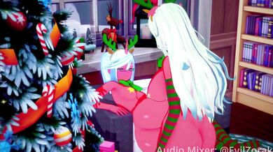 Santas Helper - Scantily Clad Mistress Stuffed with Stockings, Delightfully Pounded!