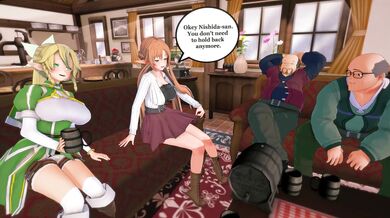 Husband and Wife get NTRd by a Game Character in Bedroom