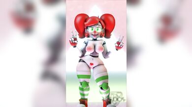 The Circus Baby Sensually Cuddles With Her Toy Clown in her New Job