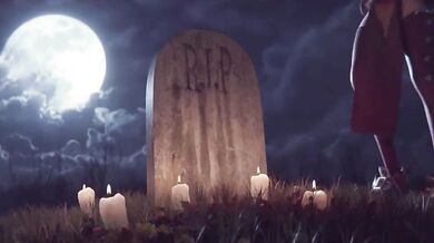 The Haunted Cemetery of Mercy, where a Halloween fuck between Yeero and his sexy mistress will leave you screaming for more!