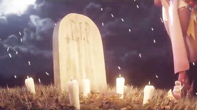 The Haunted Cemetery of Mercy, where a Halloween fuck between Yeero and his sexy mistress will leave you screaming for more!