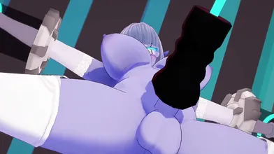 Sexy milky cow futa gets fucked hard by big dicks in the stable