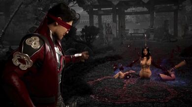 Fulfilling fantasies! Kenshis second fatality remake on naked Kitana with live cam show