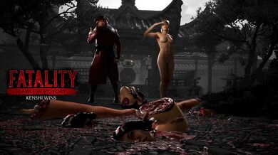 Fulfilling fantasies! Kenshis second fatality remake on naked Kitana with live cam show