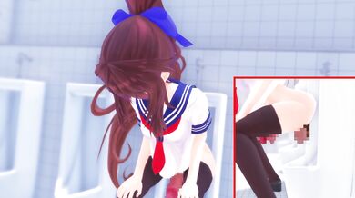 The Ultimate Futa Public Urinal Fantasy - Hikari Gets Caught in the Act!