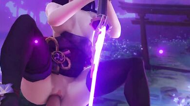 Ride the Dragon of Genshin Impact with Shogun, Raiden, Baal and their Huge Cocks!