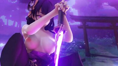 Ride the Dragon of Genshin Impact with Shogun, Raiden, Baal and their Huge Cocks!