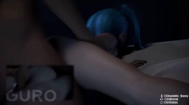 Jinx gets double penetrated by a hot couple in this sexy lesbian porn video!