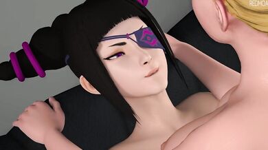 Rebellious Futa and Juri Challenge Cammy 2 in an Erotic Battle