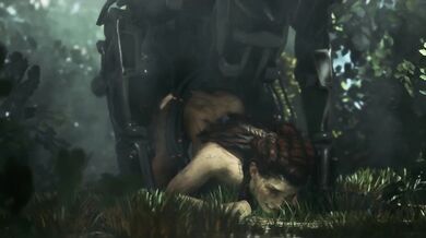 The sexy huntress Aloy and her stalker from the Dirty series have a passionate encounter in the forest