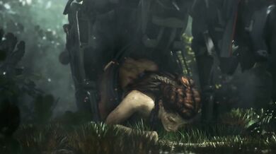 The sexy huntress Aloy and her stalker from the Dirty series have a passionate encounter in the forest