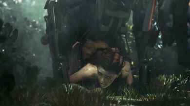 The sexy huntress Aloy and her stalker from the Dirty series have a passionate encounter in the forest