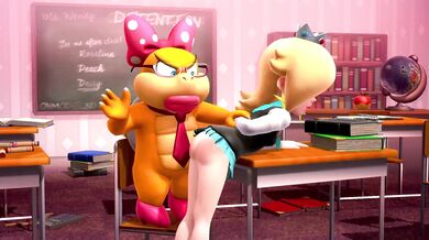 ------------------------ Watch as the buxom blonde, Rosalina Schoogirl, gets spanked without her panties on